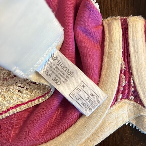 Wacoal Pink Tan Underwired Lace Bra 853168 36D - Picture 5 of 6